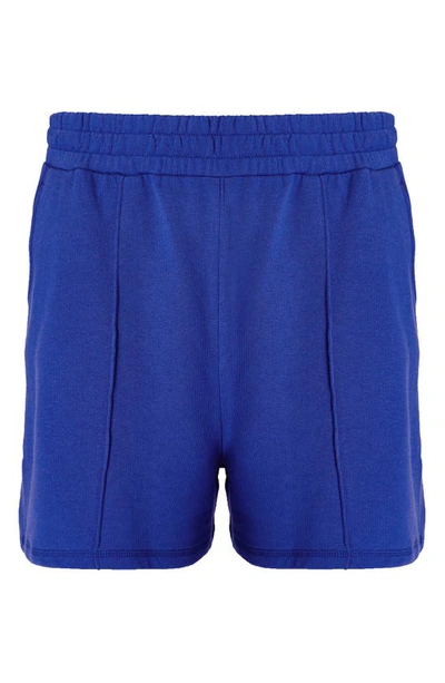 Shop Sweaty Betty After Class Cotton Blend Shorts In Hour Blue
