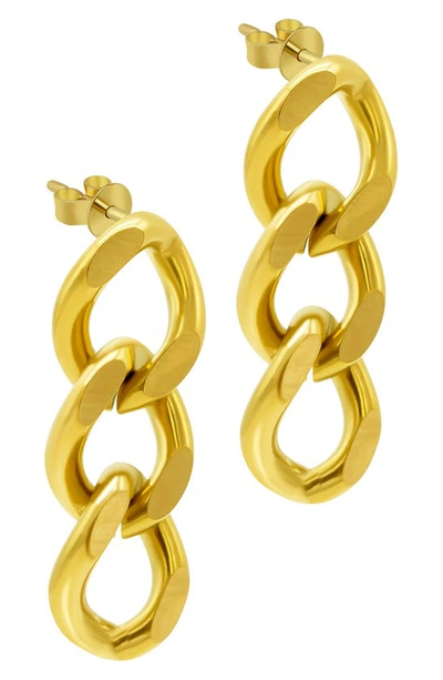 Shop Adornia Curb Chain Drop Earrings In Gold