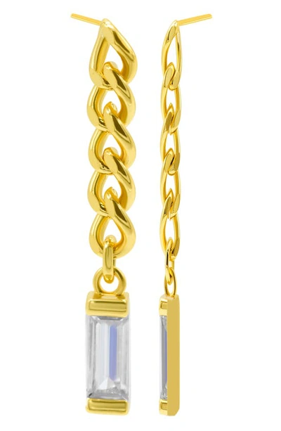Shop Adornia Chain Crystal Drop Earrings In Gold