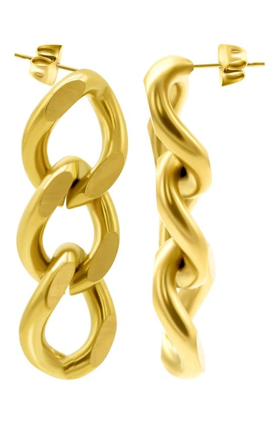Shop Adornia Curb Chain Drop Earrings In Gold