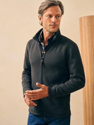 Shop Faherty Sweater Fleece Full Zip In Lava Rock