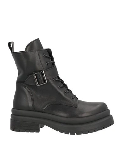 Baldinini Woman Ankle Boots Black Size 11 Calfskin In Black
