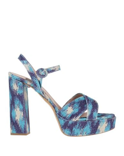 Shop Islo Isabella Lorusso Woman Sandals Azure Size 8 Textile Fibers In Blue