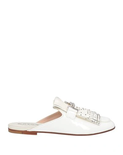 Tod's Woman Mules & Clogs White Size 5.5 Soft Leather In White