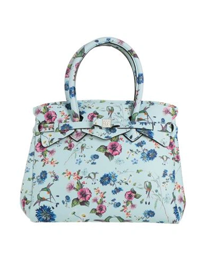 Shop Save My Bag Woman Handbag Turquoise Size - Peek (polyether - Ether - Ketone), Polyester, Elastane In Blue
