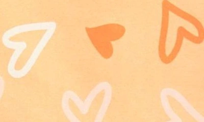 Shop Dot Australia Kids' Hearts Long Sleeve Panel Dress In Light Peach