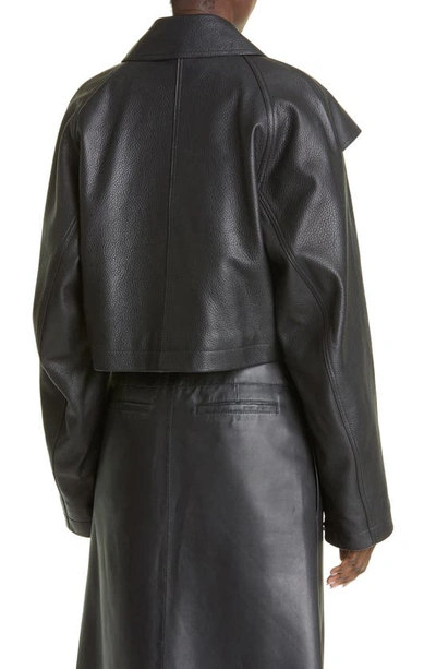 Shop Altuzarra Colin Oversize Biker Jacket In 000001 Black
