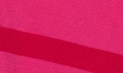 Shop Bobeau Stripe V-neck Pullover Sweater In Hot Pink/ Red