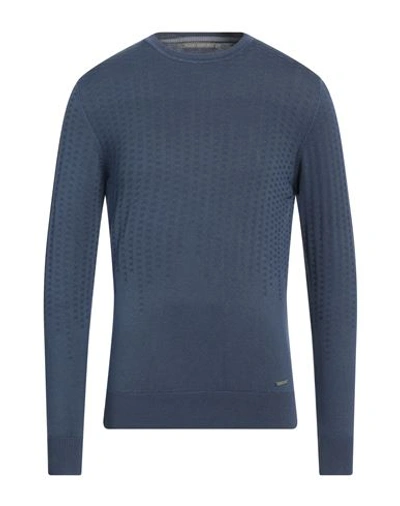 Shop Primo Emporio Man Sweater Slate Blue Size Xl Viscose, Nylon