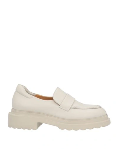 Shop Pomme D'or Woman Loafers Off White Size 8 Soft Leather
