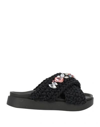 Inuikii Woman Sandals Black Size 11 Textile Fibers In Black