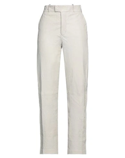Shop Zadig & Voltaire Woman Pants Off White Size 8 Soft Leather