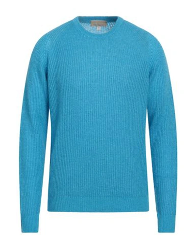 Shop 120% Lino Man Sweater Azure Size Xl Mohair Wool, Polyamide, Linen, Cashmere, Wool In Blue