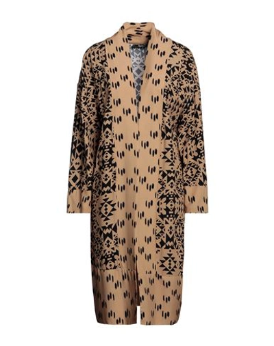 Shop Siste's Woman Overcoat & Trench Coat Camel Size L Viscose In Beige