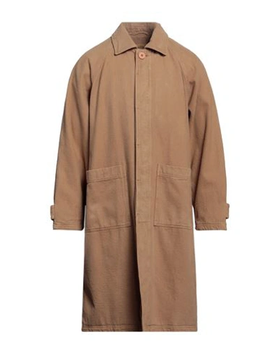 Shop American Vintage Man Coat Camel Size S/m Cotton In Beige