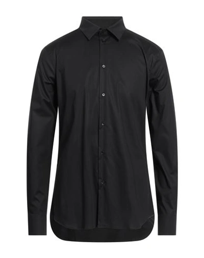 Shop Paolo Pecora Man Shirt Black Size 16 Cotton, Elastane