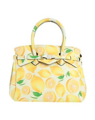 Shop Save My Bag Woman Handbag Yellow Size - Textile Fibers