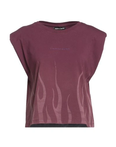 Shop Vision Of Super Woman T-shirt Deep Purple Size M Cotton, Elastane