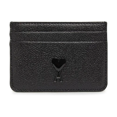 Shop Ami Alexandre Mattiussi Ami De Caur Card Holder In Black