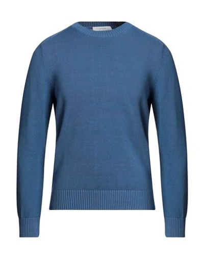 Shop Cruciani Man Sweater Pastel Blue Size 44 Cotton