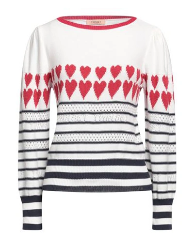 Shop Twinset Woman Sweater White Size L Cotton, Polyamide
