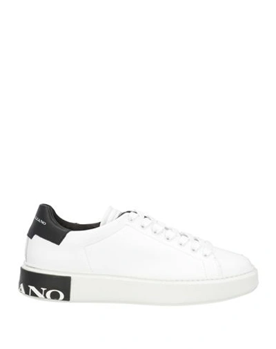 Shop John Galliano Man Sneakers White Size 9 Calfskin