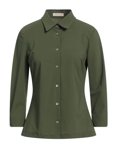 Shop Camicettasnob Woman Shirt Dark Green Size 8 Polyamide, Elastane