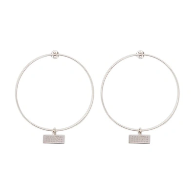 Shop Mm6 Maison Margiela 3 Tubing Earrings In Palladium