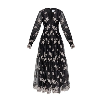Shop Erdem ‘tabetha' Silk Organza Dress In Black