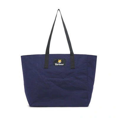Shop Barbour X Maison Kitsuné - Reversible Tote Bag In Dk_navy