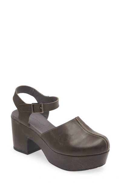 Shop Chocolat Blu Gabrielle Platform Clog In Olive Leather