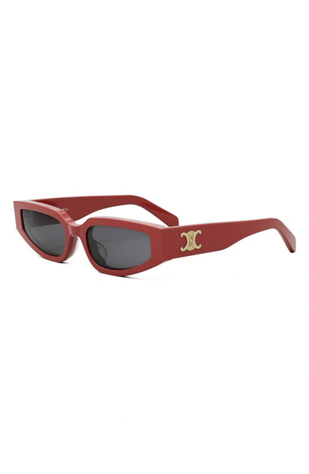 Celine Triomphe Sleek Red Acetate Cat eye Sunglasses ModeSens