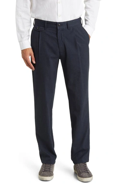 Shop Rails Marcellus Twill Flat Front Pants In Dark Navy Melange