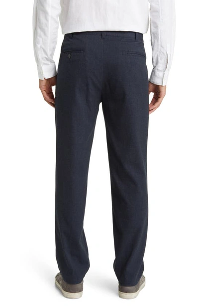 Rails Marcellus Twill Flat Front Pants In Dark Navy Melange