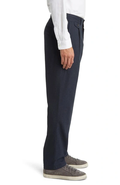 Rails Marcellus Twill Flat Front Pants In Dark Navy Melange