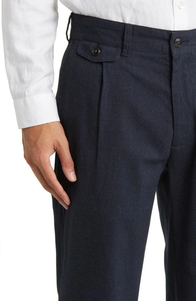 Rails Marcellus Twill Flat Front Pants In Dark Navy Melange