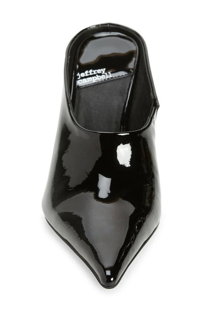 Jeffrey Campbell Vader Pointed Toe Mule In Black Patent Gold