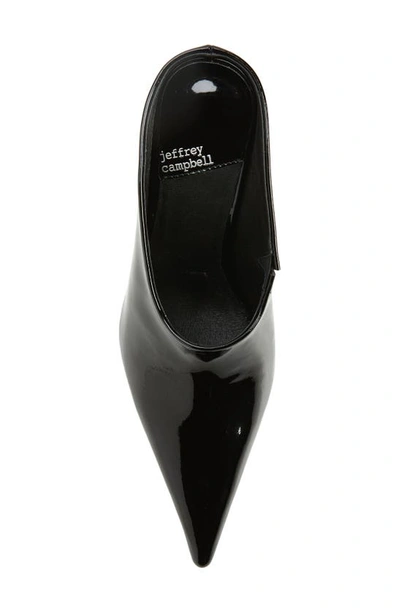 Jeffrey Campbell Vader Pointed Toe Mule In Black Patent Gold