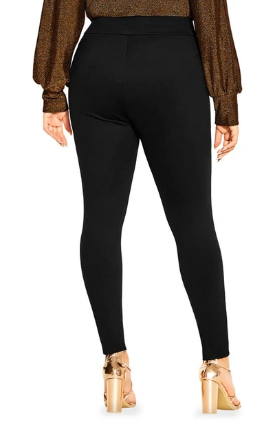 City Chic Party Fever High Waist Skinny Pants In Black