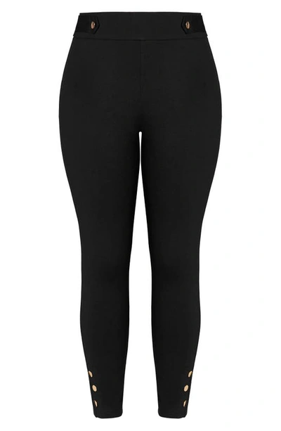 City Chic Party Fever High Waist Skinny Pants In Black