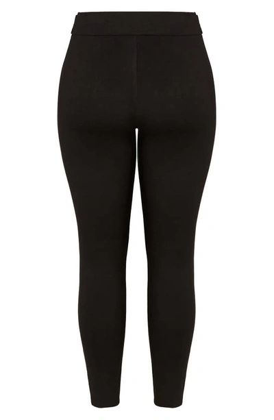 City Chic Party Fever High Waist Skinny Pants In Black