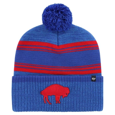 Shop 47 ' Royal Buffalo Bills Fadeout Cuffed Knit Hat With Pom