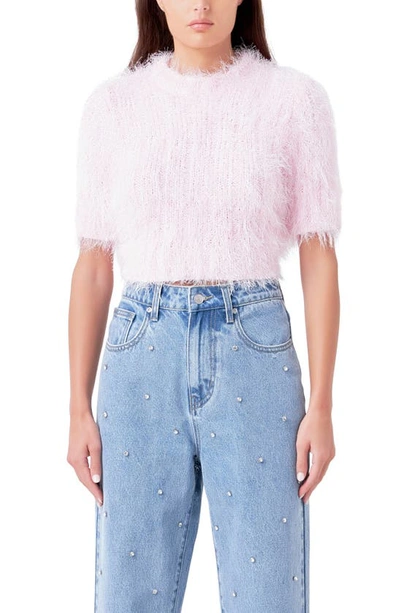 Shop Endless Rose Fuzzy Sweater In Pink