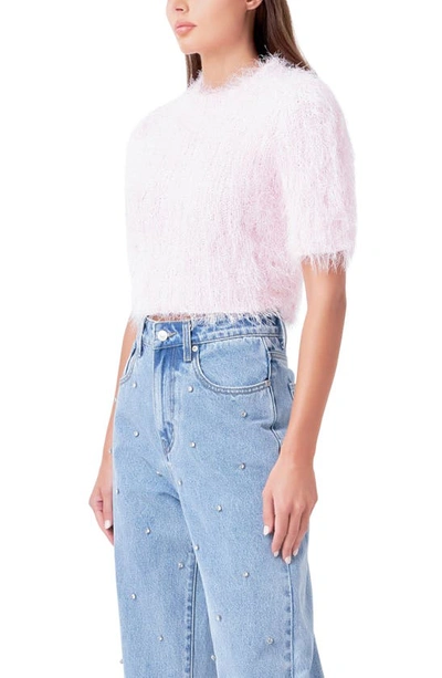 Shop Endless Rose Fuzzy Sweater In Pink