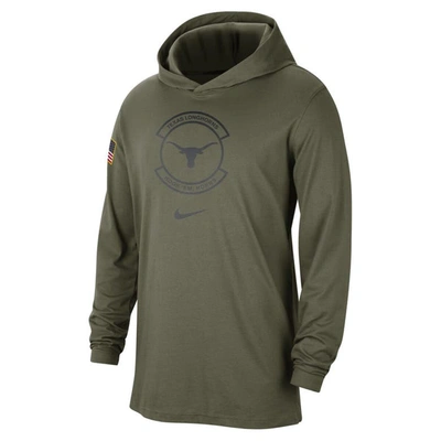 Shop Nike Olive Texas Longhorns Military Pack Long Sleeve Hoodie T-shirt