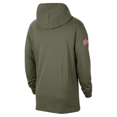 Shop Nike Olive Texas Longhorns Military Pack Long Sleeve Hoodie T-shirt