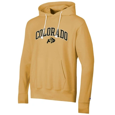 Shop Champion Gold Colorado Buffaloes Skinny Arch Over Vintage Wash Pullover Hoodie