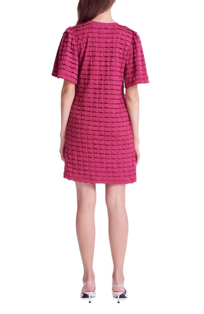 Shop English Factory Tiered Jersey Minidress In Berry