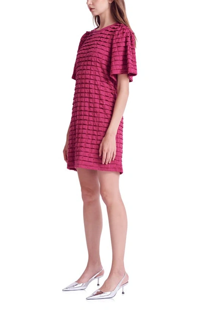 Shop English Factory Tiered Jersey Minidress In Berry