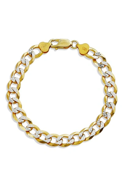 Shop Savvy Cie Jewels Two-tone Curb Chain Bracelet In Yellow Gold